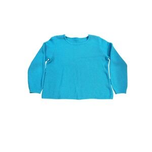 Boden Turquoise Chunky Knit Crew Neck Long Sleeve Sweater Women